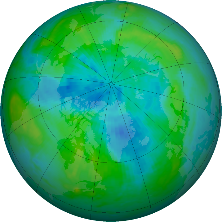 Arctic ozone map for 16 September 1986